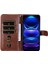 Buzağı Doku Xiaomi Redmi Için Telefon Kılıfı Not 12 5g (Global)/(Hindistan)/(Çin)/poco X5 5g Kitap Tarzı Pu Deri Fermuar Cep Flip Cüzdan Kapağı Stand-Brown (Yurt Dışından) 3