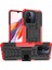 Xiaomi Redmi Için 12C 4g/poco C55 4g Lastik Deseni Kickstand Telefon Kılıfı Pc+Tpu Şok Geçirmez Telefon Kapak-Kırmızı (Yurt Dışından) 1