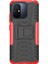 Xiaomi Redmi Için 12C 4g/poco C55 4g Lastik Deseni Kickstand Telefon Kılıfı Pc+Tpu Şok Geçirmez Telefon Kapak-Kırmızı (Yurt Dışından) 3