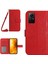 Xiaomi Için HT04 Redmi Not 12S 4g Deri Stand Cüzdan Kapağı Ayçiçeği Baskılı Telefon Kılıfı Omuz Kayışı Kırmızısı (Yurt Dışından) 1