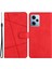 Xiaomi Poco X5 Pro 5g/redmi Için Note 12 Pro Hız 5g/not 12 Pro 5g Çılgın At Doku Deri Deri Cüzdan Kapağı Baskılı Çizgiler Katlama Standı Kılıf Kırmızısı (Yurt Dışından) 1