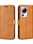 Xiaomi 13 Lite/civi 2 Için 5g 5g Kare Deri Deri Telefon Kılıf Buzağı Doku Cüzdan Standı Dalgalı Anti-Drop Cover-Sarı (Yurt Dışından) 1