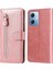 Buzağı Dokusu Xiaomi Redmi Için Telefon Kılıfı Not 12 5g (Global)/(Hindistan)/(Çin)/poco X5 5g Kitap Tarzı Pu Deri Fermuar Cep Flip Cüzdan Kapağı Stand-Pink ile (Yurt Dışından) 1