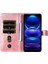 Buzağı Dokusu Xiaomi Redmi Için Telefon Kılıfı Not 12 5g (Global)/(Hindistan)/(Çin)/poco X5 5g Kitap Tarzı Pu Deri Fermuar Cep Flip Cüzdan Kapağı Stand-Pink ile (Yurt Dışından) 3