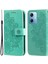 Xiaomi Redmi Için Note 12 5g (Global)/(Hindistan)/(Çin)/poco X5 5g Çiçek Baskılı Pu Deri Flip Kapak Cüzdan Stili Stand Koruyucu Telefon Kılıfı Kayış Yeşili (Yurt Dışından) 1