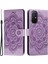 Xiaomi Redmi Için 12C 4g Deri Cüzdanlı Telefon Kapağı Mandala Baskalı Bırakılmış Damla Koşullu Stand Kasa-Mor (Yurt Dışından) 1