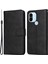 Xiaomi Redmi A1+ 4g/a2+ 4g/poco C50 4g (Parmak Izi Deliği Ile) Buzağı Dokusu Pu Deri Flip Koruyucu Kılıf Cüzdan Stand Tam Koruma Telefon Kapağı Strap-Black (Yurt Dışından) 1