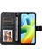 Xiaomi Redmi A1+ 4g/a2+ 4g/poco C50 4g (Parmak Izi Deliği Ile) Buzağı Dokusu Pu Deri Flip Koruyucu Kılıf Cüzdan Stand Tam Koruma Telefon Kapağı Strap-Black (Yurt Dışından) 2