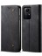 Xiaomi Için Redmi Not 12S 4g Kot Ceza Doku Telefon Kılıfı Pu Deri Stand Flip Cüzdan Kapak Black (Yurt Dışından) 1