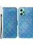 Xiaomi Poco Için Anti Drop Pu Deri Telefon Kılıfı Poco X5 5g/redmı Not 12 5g (Global)/(Hindistan)/(Çin), Göz Kamaştırıcı Çiçek Deseni Kapak-Mavi (Yurt Dışından) 1