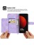 Xiaomi 12S Için Ultra 5g Baskılı Çiçekler Cilt Touch Pu Deri Stand Cüzdanı Çoklu Kart Yuvaları Telefon Kapağı Bilek Kayışı ve Omuz Kayışı Işık Moru (Yurt Dışından) 5
