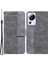 Xiaomi Için 13 Lite/civi 2 5g Cüzdan Deri Kılıf Geometri Deseni Baskılı Telefon Stand Kapak-Grey (Yurt Dışından) 1