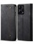 Xiaomi Redmi Için Note 12 Pro 5g /note 12 Pro Hız 5g /poco X5 Pro 5g Kot Ceza Doku Pu Deri Telefon Kılıf Standı Manyetik Emilim Cüzdan Flip Cover-Black (Yurt Dışından) 1