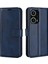 Xiaomi Için Redmi Note 12 Turbo/poco F5 5g Buzağı Doku Standı Cüzdan Kare Manyetik Kapatma Pu Deri Telefon Kılıf Mavisi (Yurt Dışından) 1