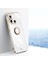 Xiaomi Redmi Için Xinli 12C 4g Yüzük Kickstand Telefon Koruyucu Kasa Elektrokaplama Altın Kenar Tpu Arka Kapak-Beyaz (Yurt Dışından) 5