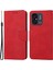 Xiaomi Redmi Için 12C 4g Tam Koruma Telefon Kılıfı Düz ​​renk Cüzdan Stand Deri Telefon Kapak-Kırmızı (Yurt Dışından) 1