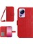 Xiaomi 13 Lite/civi 2 5g HT04 Flip Deri Cüzdan Telefon Kapağı Ayçiçeği Baskılı Stand Anti-Drop Telefon Kılıfı Kayış Kırmızısı (Yurt Dışından) 1