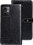 Xiaomi Redmi Için Note 12 5g (Global)/(Hindistan)/poco X5 5g Pu Deri Telefon Şok Geçirmez Kılıf Timsah Doku Akıllı Telefon Flip Stand Cüzdan Black (Yurt Dışından) 1