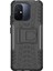 Xiaomi Redmi Için 12C 4g/poco C55 4g Lastik Deseni Kickstand Telefon Kılıfı Pc+Tpu Şok Geçirmez Telefon Kapak Black (Yurt Dışından) 3