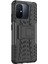 Xiaomi Redmi Için 12C 4g/poco C55 4g Lastik Deseni Kickstand Telefon Kılıfı Pc+Tpu Şok Geçirmez Telefon Kapak Black (Yurt Dışından) 4