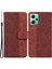 Xiaomi Redmi Için Note 12 5g (Global)/(Hindistan)/(Çin)/poco X5 5g Baskılı Telefon Kılıfı Flip Deri Cüzdan Kapağı Stand-Brown (Yurt Dışından) 1