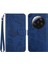 HT03 Xiaomi Için Telefon Kılıfı 13 Ultra Pu Deri Stand Cüzdan Kelebek Çiçekleri Strap-Mavi ile Baskılı Kapak (Yurt Dışından) 1
