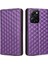 Xiaomi Redmi Için Koruyucu Telefon Kapağı Not 12 Pro 5g/not 12 Pro Speed ​​5g/poco X5 Pro 5g Rhombus Desen Baskılı Manyetik Pu Deri Deri Flip Cüzdan Kılıfı Stand-Morple (Yurt Dışından) 1