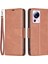 Xiaomi 13 Lite/civi 2 5g Stand Telefon Kılıfı Pu Deri Cüzdan Telefon Kapağı Strap-Brown (Yurt Dışından) 1
