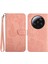 HT03 Xiaomi Için Telefon Kılıfı 13 Ultra Pu Deri Stand Cüzdan Kelebek Çiçekleri Strap-Pink ile Baskılı Kapak (Yurt Dışından) 1