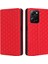 Xiaomi Redmi Için Koruyucu Telefon Kapağı Not 12 Pro 5g/not 12 Pro Speed ​​5g/poco X5 Pro 5g Rhombus Desen Basılı Manyetik Pu Deri Flip Cüzdan Kılıfı Stand-Red (Yurt Dışından) 1