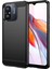 Xiaomi Için Redmi 12C 4g Esnek Tpu Telefon Geri Kapak Fırçalanmış Karbon Fiber Doku Damla Koruma Telefon Kılıfı Black (Yurt Dışından) 1