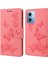 Xiaomi Redmi Için Note 12 5g (Global)/(Hindistan)/(Çin)/poco X5 5g Telefon Deri Kılıf Cüzdan Stand Kelebekleri Çiçek Baskı Kapak Pembe (Yurt Dışından) 1
