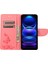 Xiaomi Redmi Için Note 12 5g (Global)/(Hindistan)/(Çin)/poco X5 5g Telefon Deri Kılıf Cüzdan Stand Kelebekleri Çiçek Baskı Kapak Pembe (Yurt Dışından) 2
