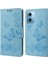 Xiaomi Redmi Için Note 12 5g (Global)/(Hindistan)/(Çin)/poco X5 5g Telefon Deri Kılıf Cüzdan Stand Kelebekleri Çiçek Baskı Kapak Mavisi (Yurt Dışından) 1