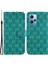 Xiaomi Için Redmi Note 12 4g Şok Geçirmez Kılıf Çifte 8 Şekilli Pu Deri Cüzdan Telefon Kapak Yeşil (Yurt Dışından) 1