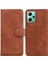 Xiaomi Için Redmi Note 12 5g (Global)/(Hindistan)/(Çin)/poco X5 5g Pu Deri Telefon Kılıfı Düz ​​renk Stand Cüzdan Kapak-Brown (Yurt Dışından) 1