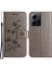 Xiaomi Için Redmi Note 12 4g Deri Telefon Kılıfı Baskılı Kelebek Çiçek Manyetik Tutucu Flip Stand Cüzdan Kapak Grey (Yurt Dışından) 1