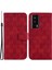 Xiaomi Poco F5 Pro 5g/redmi K60 5G/K60 Pro 5g Çift 8 Şekilli Deri Deri Telefon Kasası Katlama Stand Cüzdan Kapak-Kırmızı (Yurt Dışından) 1