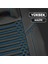 Jeep Grand Cherokee Yeni Uyumlu Deri Oto Koltuk Kılıfı Ön/arka 5li Set Live Seri Siyah-Mavi 5