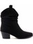 Siyah Süet Kadın Bot & Bootie K02217100802 2