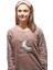 FAWN3115 Kadın Uzun Kol Traşlı Polar Uyku Bandı Hediyeli Battal Pijama Takımı 2