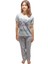 Inci Kadın Kısa Kol Yuv.yaka Pamuklu Düz Paça Pijama Takımı 1