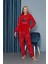 Bayan Yeni Yıl Polar Pijama Takım 30014 Kırmızı 1