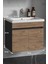 Çiğdem 55 cm Antrasit Gri Mat-Atlantik Çam Mdf Seramik Lavabolu Asma Banyo Alt Dolabı 5
