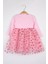 Pembe Yıldız Baskılı Tül Etekli Kız Çocuk Elbise - Karen 2