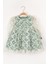 Yeşil Uzun Kollu Papatyalı Tül Detaylı Kız Çocuk Elbise - Hera 2
