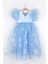 Mavi Yıldızlı Tül Etekli Kız Çocuk Elbise - Elsa 4