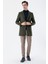 Koyu Haki Kaşe Mono Yaka Kapitoneli Astar Slim Fit Dar Kesim Klasik Kaban 1008235171 3