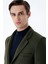 Koyu Haki Kaşe Mono Yaka Kapitoneli Astar Slim Fit Dar Kesim Klasik Kaban 1008235171 4