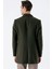 Koyu Haki Kaşe Mono Yaka Kapitoneli Astar Slim Fit Dar Kesim Klasik Kaban 1008235171 5